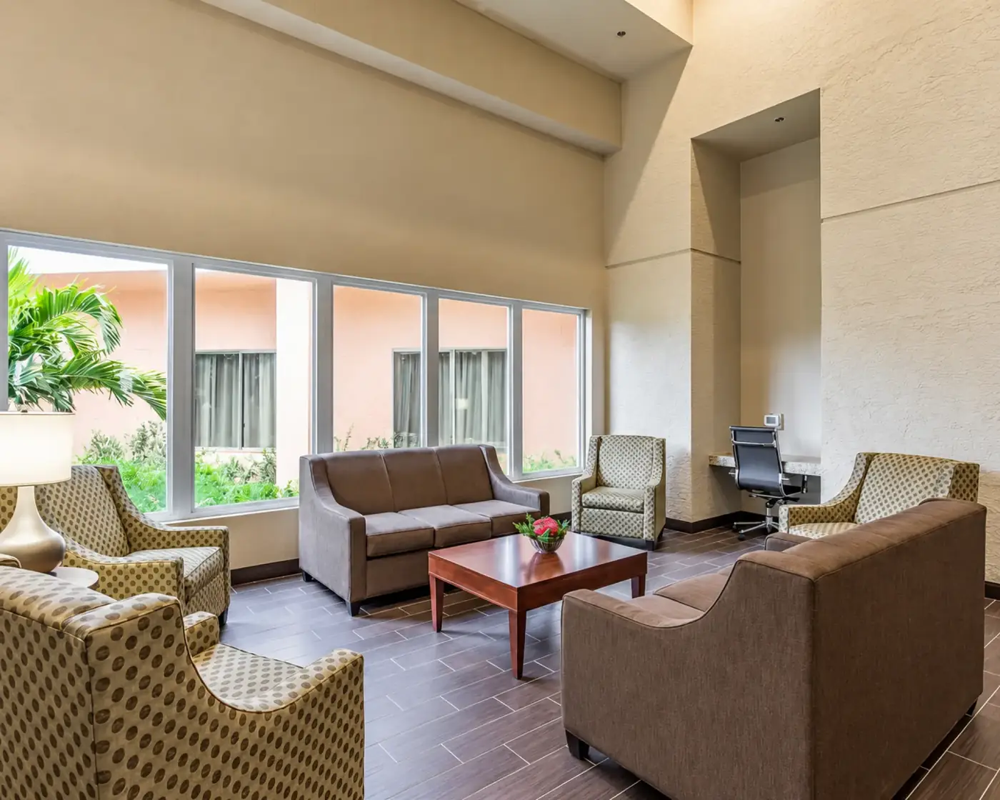 Hotel lobby and guest lounge area