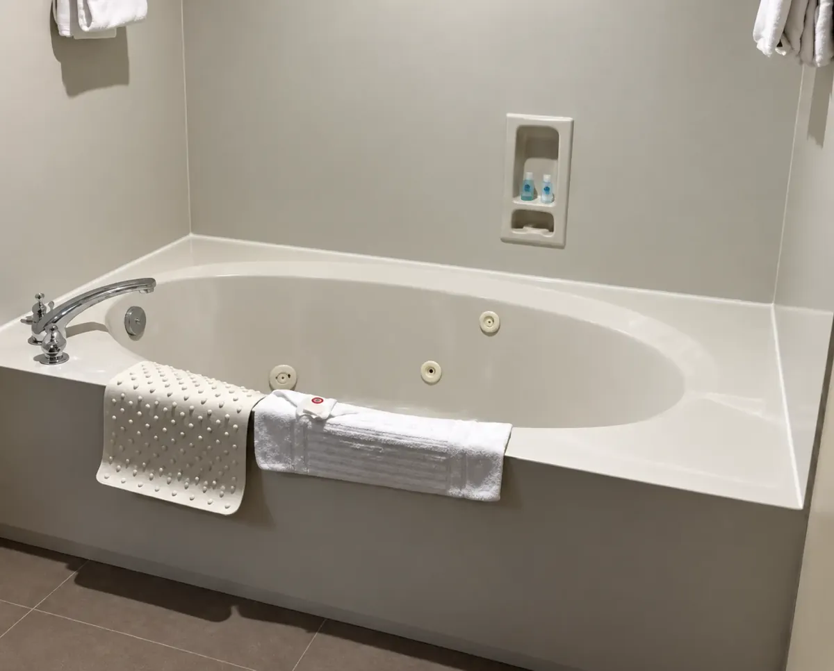 Hot tub with fresh towels